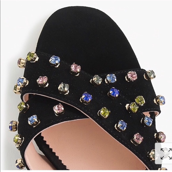 J Crew suede penny sandals with crystals Size 10 - Picture 6 of 12